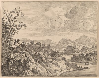 View of the River Rhine de Jan van Aken after Herman Saftleven