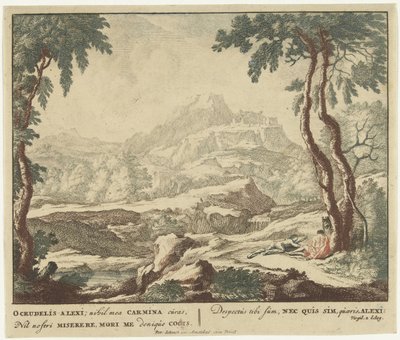 Paisagem com dois pastores ao pé de uma árvore
Cenas da colecção de poemas de Virgil Bucolica (título da série) de Jan van Call (I)
