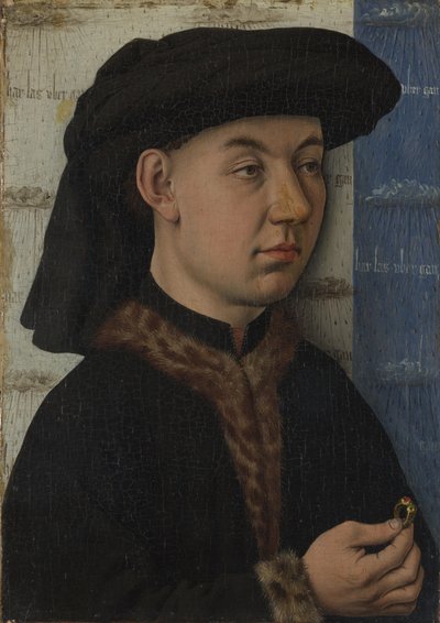 Um jovem segurando um anel, c. 1450 de Jan van Eyck