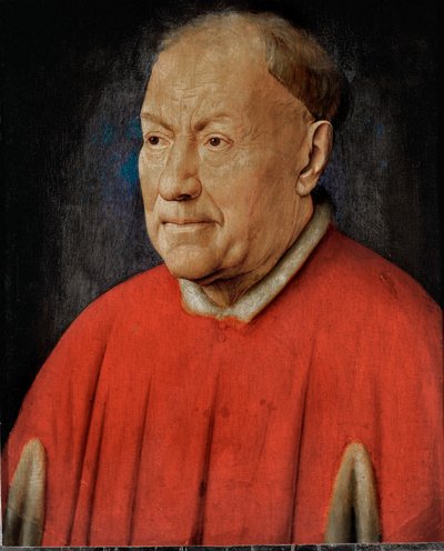 Cardeal Niccolo Albergati, enviado papal nos Países Baixos espanhóis ... (óleo sobre madeira de carvalho) de Jan van Eyck