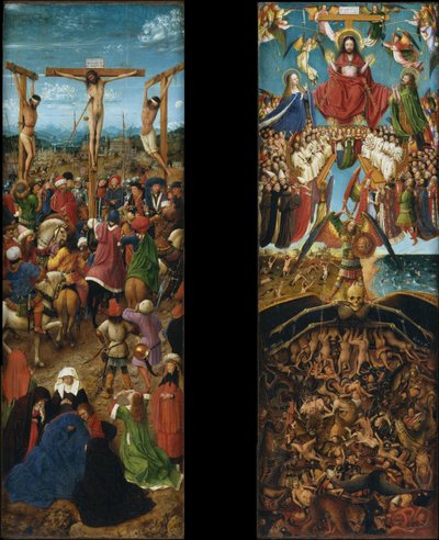 Crucificação de Jesus; Dia do Juízo Final de Jan van Eyck