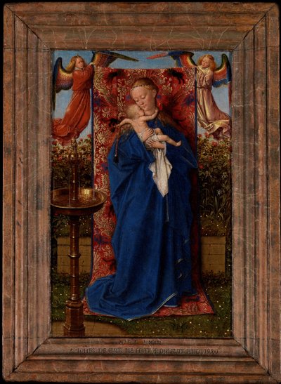 Madonna e criança na fonte de Jan van Eyck