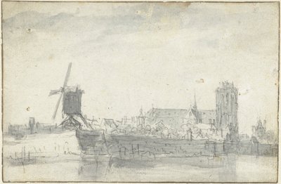 Vista de Dordrecht a partir da água de Jan van Goyen (possibly)