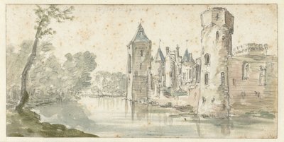 Vista do castelo Egmond de Jan van Goyen (possibly)