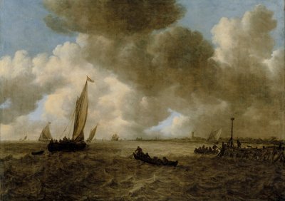 Uma paisagem marítima tempestuosa de Jan van Goyen