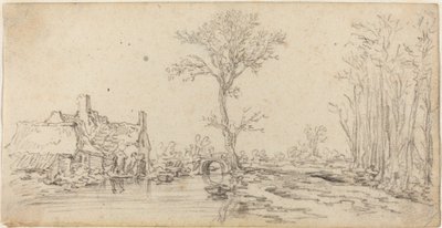 Casa de campo perto de um rio de Jan van Goyen