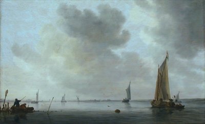 Barcos de pesca fora de um estuário de Jan van Goyen
