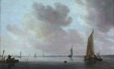 Barcos de pesca em um estuário, 1633. de Jan van Goyen
