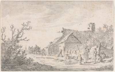 Paisagem com uma casa de campo e figuras de Jan van Goyen
