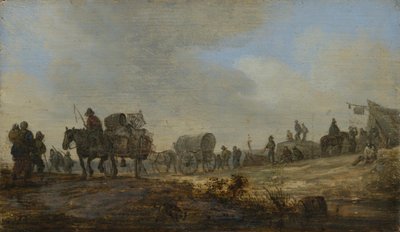 Paisagem com carroças de camponeses de Jan van Goyen