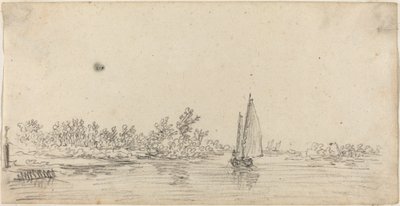Veleiro em um estuário de Jan van Goyen