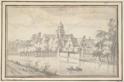Vista do castelo e da casa no rio de Jan van Goyen