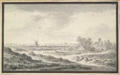 Vista de um rio com dunas em primeiro plano de Jan van Goyen