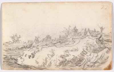 Aldeia na encosta ensolarada de Jan van Goyen