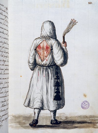 confraria Battuti, que chegou do norte em 1399 e não foi aceita em Veneza pelo Doge Antonio Venier, Volume II, f 88, por Giovanni di Grevembroch ou Grevenbroch (1731-1807) de Jan van Grevenbroeck