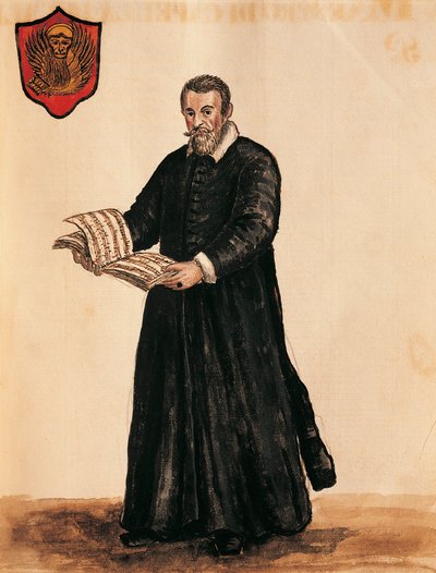 Itália, Veneza, Retrato do compositor italiano Claudio Monteverdi (1567 - 1643) de Jan van Grevenbroeck