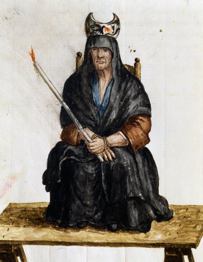 Feiticeira, ilustração de Fantasias de Venezianos de quase todas as idades, diligentemente recolhidas e pintadas no século XVIII, Giovanni di Grevembroch (1731-1807) de Jan van Grevenbroeck