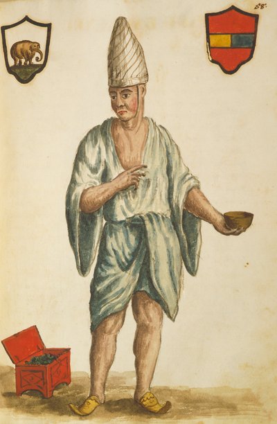O Explorador, Gaspare Balbi na Região do Peru, de Jan Van Grevenbroeck, desenho aquarelado de Jan van Grevenbroeck