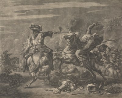 Cena de batalha - Morte de um turco de Jan van Huchtenburg