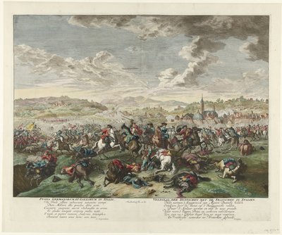Batalha equestre no norte de Itália, c. 1702-1703
Pugna Germanorum et Gallorum in Italia / Battle of the Germans with the French in Italien (título sobre o objecto) de Jan van Huchtenburg