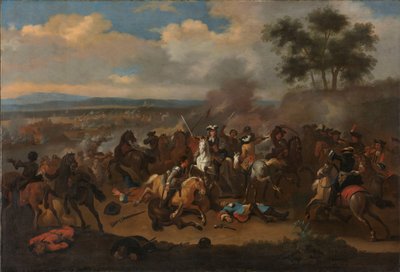 A Batalha do Boyne, Irlanda, entre os reis James II e William III, 12 de julho de 1690 de Jan van Huchtenburg