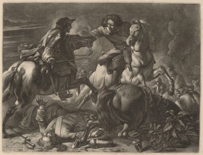 Dois cavaleiros guerreiros de Jan van Huchtenburgh