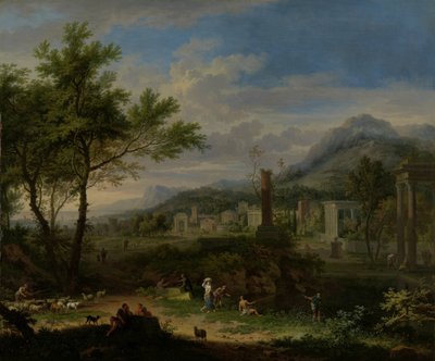 Paisagem Arcadiana com Pescadores de Jan van Huysum