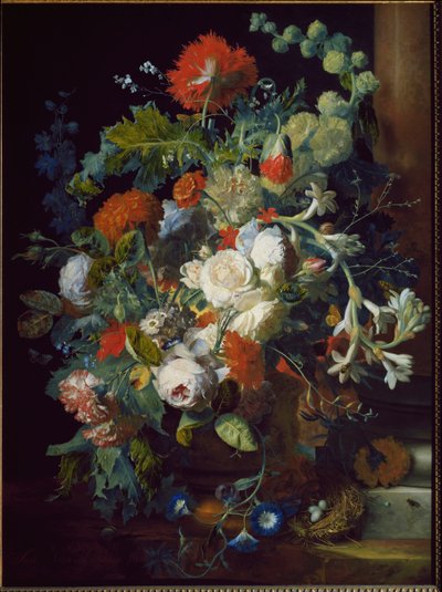 Natureza Morta. Cesta de Flores. (óleo sobre tela. de Jan van Huysum