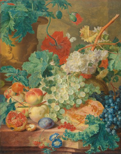 Natureza Morta com Flores e Frutos de Jan van Huysum