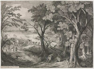Paisagem com viajantes atacados por um bando de ladrões de Jan van Londerseel