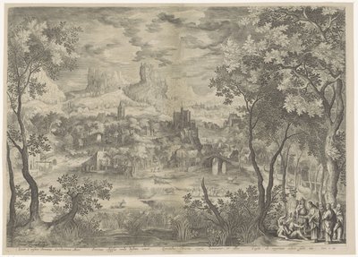 Paisagem com Cristo exorcizando um demónio de um homem mudo
Ejicit è misero Dominus Cacodaeomona Mito Protinus Obsessus Obsessus verba diserta sonat spiritibus Christus stygiis dominatur, et illos, Cogit ad imperium cedere sua sede (título sobre o objecto de Jan van Londerseel