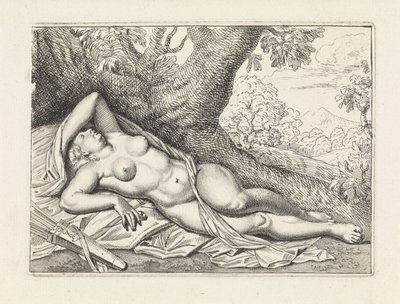Diana dormindo na paisagem de Jan van Neck