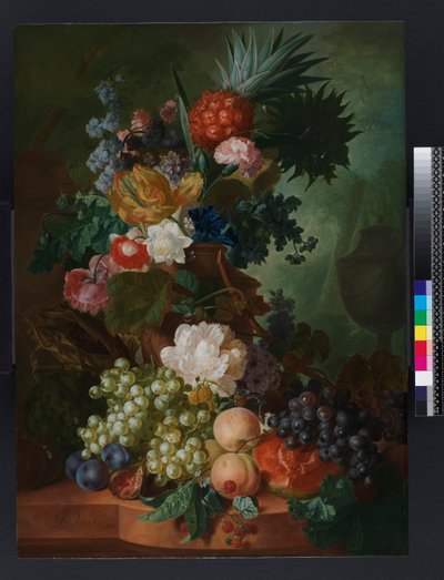Vaso de flores e frutas, antes de 1808 de Jan van Os