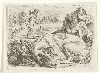 Caçador com seus cães de Jan van Ossenbeeck