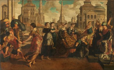 Salomão e a Rainha de Sabá de Jan van Scorel (circle of)