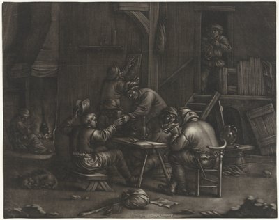 Pousada com homens bebendo de Jan van Somer