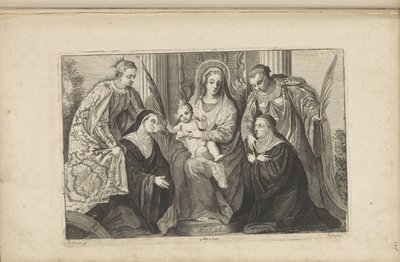 Maria com o Menino Jesus, Santa Lúcia, Santa Catarina de Alexandria e dois fundadores de Jan van Troyen