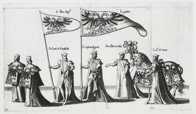 Banner imperial na Procissão Funerária do Imperador Carlos V de Jan van and Doetechum Lucas van and Bol Hans Doetechum the elder
