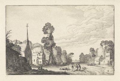 Números e gado numa aldeia com uma igreja
Paisagens (título da série)
Amenissimae aliquot requculae (título da série) de Jan van de Velde (II)