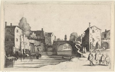 Vista de um canal em uma cidade Seascapes (título da série) de Jan van de Velde (II)