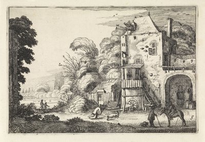 Pousada em uma paisagem Paisagens (título da série) Amenissimae aliquot requculae (título da série) de Jan van de Velde (II)