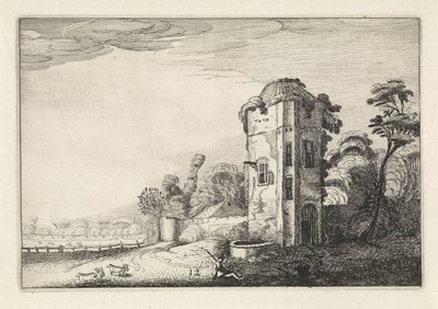 Pastor perto de uma torre com um poço
Paisagens (título da série)
Amenissimae aliquot requculae (título da série) de Jan van de Velde (II)