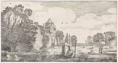 Pequeno Houtpoort em Haarlem Paisagens lúdicas e poemas divertidos (título da série) de Jan van de Velde (II)
