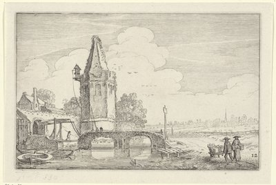 Paisagem com uma torre e uma ponte sobre o rio Niers
Paisagens (título da série)
Amenissimae aliquot requculae (título da série) de Jan van de Velde (II)