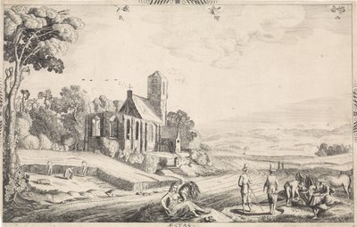 Paisagem com colheita de cereais
Aestas (título sobre o objecto) de Jan van de Velde (II)