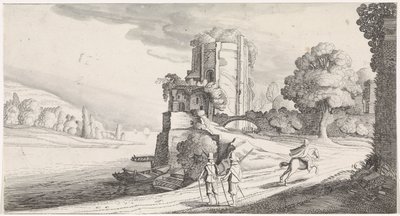 Torre redonda sobre um rio
Playsante lantschappen ende vermakelycke gesichten (título da série) de Jan van de Velde (II)