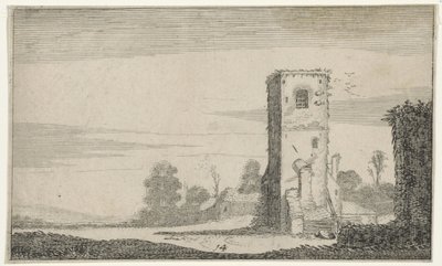 Ruine van een toren na paisagem een Ruínas (título da série) (título da série) de Jan van de Velde (II)