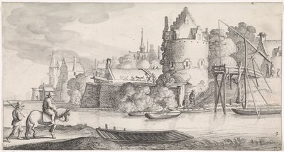 Cidade em um rio Paisagens agradáveis ​​e poemas divertidos (título da série) de Jan van de Velde (II)