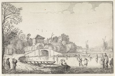 Paisagem de Inverno com patinadores perto de uma ponte
Paisagens (título da série)
Amenissimae aliquot requculae (título da série) de Jan van de Velde (II)