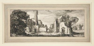 Paisagem com um castelo em ruínas de Jan van de Velde II